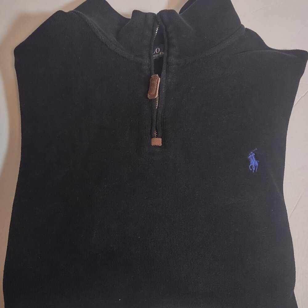 Polo Ralph Lauren 1/4 Zip Pullover Sweater Mens Size XXL Black Long Sleeve